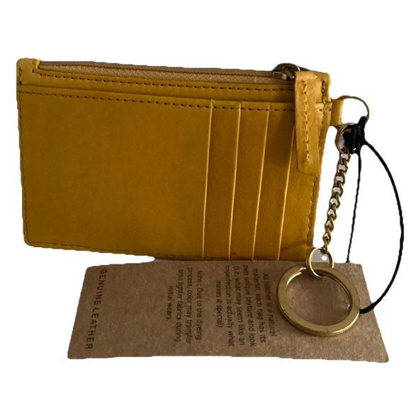 NWT Margot Derby Crossbody Bag & Margot Kate Card Case Soft Yellow Leather 2-PC - Picture 7 of 15